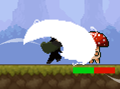Foto de personaje pegando